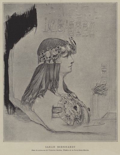 Sarah Bernhardt, fransk skuespillerinde af Georges Clairin