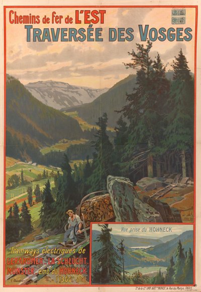 østlige jernbaner. Krydser Vogeserne, 1908. af Georges Daubner