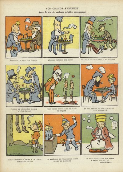 Store mænds yndlingsspil, illustration til Le Rire af Georges Delaw