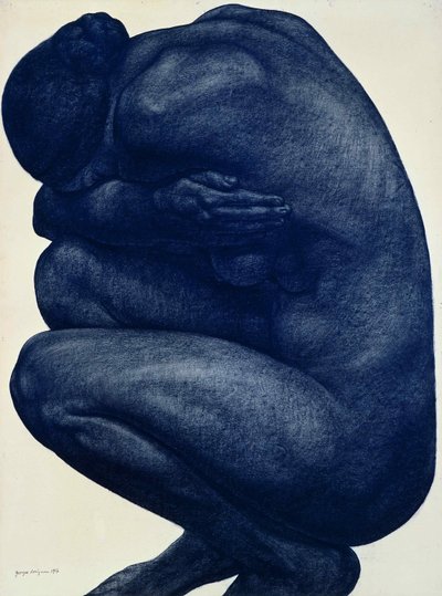 Squatting nøgen kvinde, 1916. af Georges Dorignac