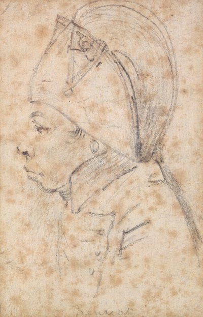 Francois Hanriot (1761-94) (blyant på papir) af Georges Francois Gabriel