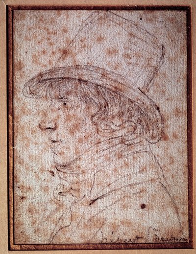 Portræt af Jacques Hebert (1757-1794) journalist og revolutionær politiker, grundlægger af avisen ""faderen Duchesne"". Tegning af Gabriel af Georges Francois Gabriel