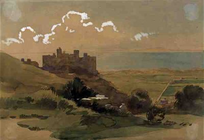 Harlech Castle, ca. 1913 (akvarel) af Georges Gascoyne
