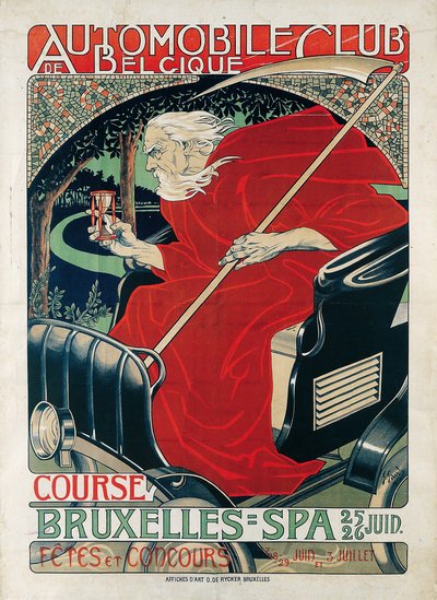 Bilklub Belgien. Race Bruxelles - Spa, 1898. af Georges Gaudy