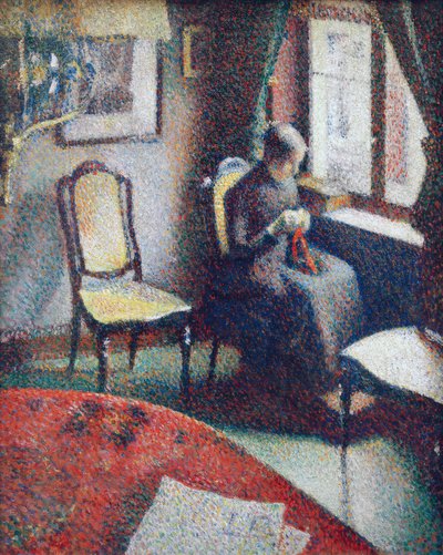 Kvinde syr ved vinduet af Georges Lemmen