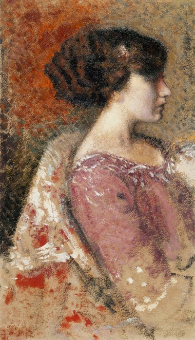 Portræt af en ung pige; Portrait de Jeune Fille - Portræt af en ung pige, af Georges Lemmen