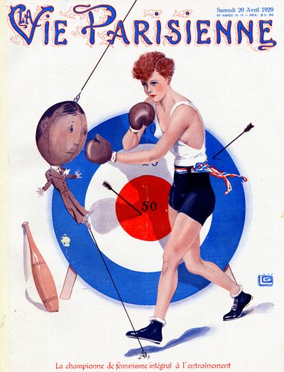Forkæmperen for træning i integreret feminisme - illustration fra la Vie Parisienne af Georges Leonnec