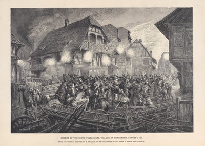 Anklagen for den niende kuirassier, landsbyen Morsbronn, 6. august 1870, 1874-1900. af Georges Léon Alfred Perrichon