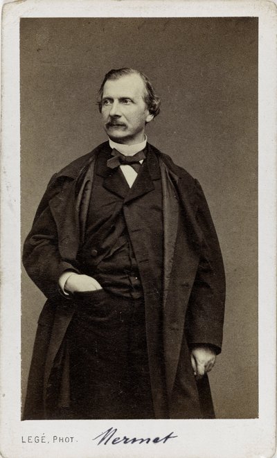 Portræt af komponisten Auguste Mermet 1810-1889. af Georges Mathurin Legé