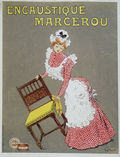 Annoncering for trævoks "Encaustic Marcerou" af Georges Meunier