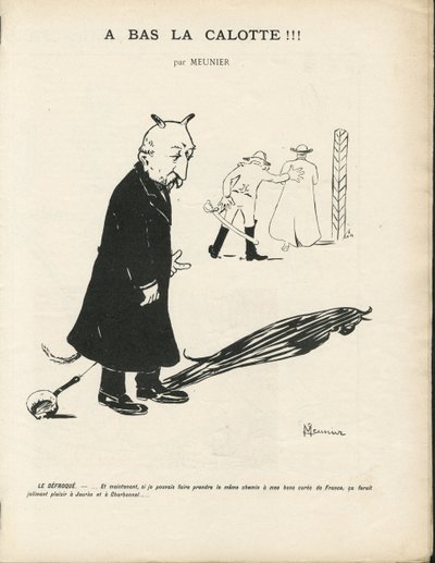 Illustration af Georges Meunier (1869-1934) i Le Panache, royalistisk magasin illustree, 20/01/04 - Royalisme, Religion Tro - Combes Emile, Djævel - Animalisering af Georges Meunier