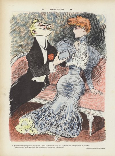 Moderne flirt. Illustration til Le Rire af Georges Meunier