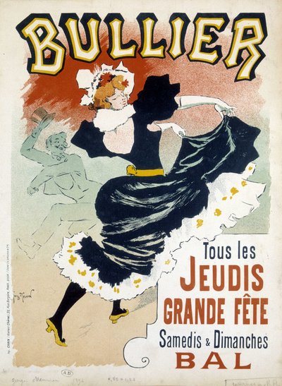 Plakat "Bullier"" til prom - pub i slutningen af det 19. århundrede af Georges Meunier