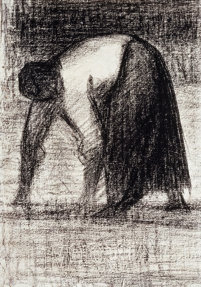 En Bondekone med Hænderne i Jorden; Paysanne les Mains au Sol, ca. 1882 af Georges Pierre Seurat