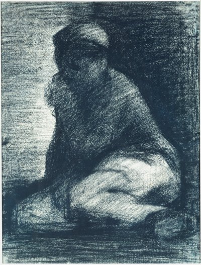 En ung mand, der sidder på huk, ca. 1882 af Georges Pierre Seurat
