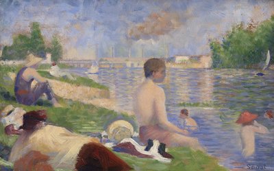 Afsluttende undersøgelse for badende i Asnières, 1883 af Georges Pierre Seurat