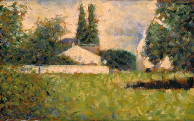 Hus blandt træer / Maison dans les Arbres, ca. 1883 (olie på panel) af Georges Pierre Seurat