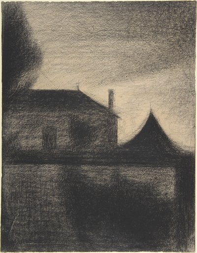 Hus i skumringen af Georges Pierre Seurat