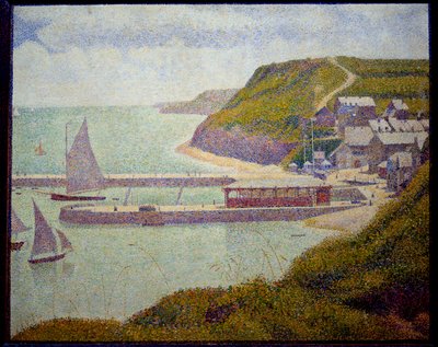 Port en Bessin, før havn, maree haute Maleri af Georges Seurat (1859-1891) 1888 Søn. 0,67x0,82 m. Paris, Musee d