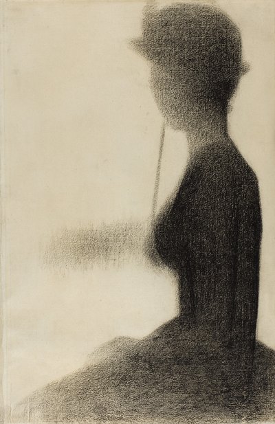 Siddende kvinde med parasol af Georges Pierre Seurat