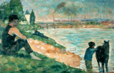 Studie til et bad, 1883 af Georges Pierre Seurat