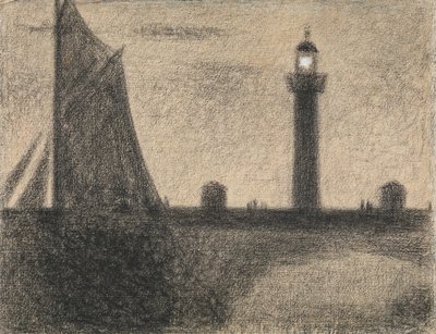 Fyrtårnet i Honfleur, 1886. af Georges Pierre Seurat