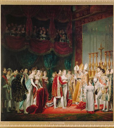 Brylluppet mellem Napoleon I og Marie Louise af Habsburg-Lothringen ... (maleri på lærred) af Georges Rouget