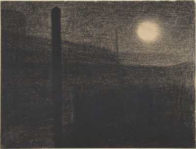 Courbevoie: fabrikker i måneskin af Georges Seurat