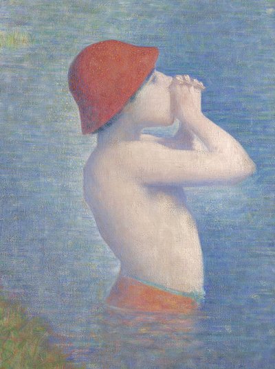 Detalje af de badende i Asnières, 1884 af Georges Seurat
