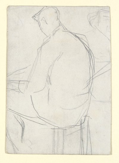 Mand siddende på en skammel af Georges Seurat
