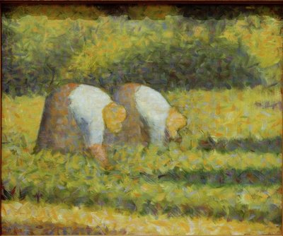 Bondekvinder på arbejde af Georges Seurat