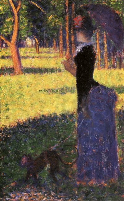 Studie for La Grande Jatte: Woman with a Monkey, 1884 af Georges Seurat