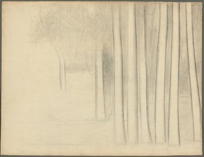 Træstammer (studie til La Grande Jatte) af Georges Seurat