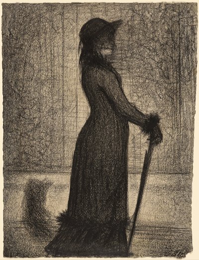 Kvinde, der spadserer af Georges Seurat