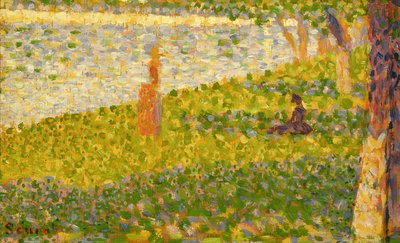 Kvinder på flodbredden, studie for La Grande Jatte, ca. 1885-86 af Georges Seurat