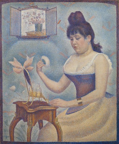 Ung kvinde pudrede sig selv, ca. 1888-90 af Georges Seurat