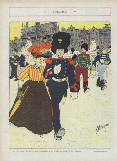 I Bruxelles. Illustration til Le Rire af Georges d 1878 1937 Ostoya