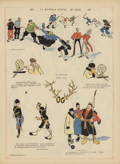 Satire over den russisk-japanske krig. Illustration til Le Rire af Georges d 1878 1937 Ostoya