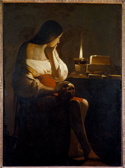La Madeleine har natlyset Maleri (Vanite) af Georges de La Tour (1593-1652) 17. århundrede Søn. 1,28x0,94 m af Georges de La Tour