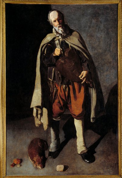 Den gamle hund. Maleri af George of the Tower (1593-1652) af Georges de La Tour