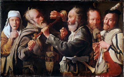 Slagsmål mellem musikere (olie på lærred af Georges de La Tour