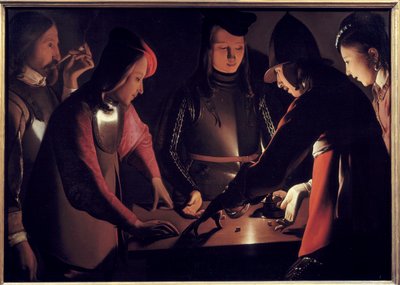 Spillere af. Maleri af Georges De La Tour (1593-1652) af Georges de La Tour