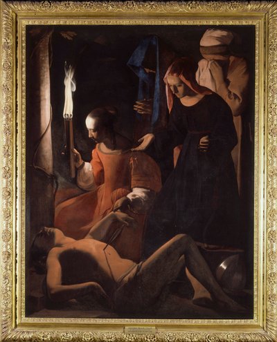 Sankt Sebastian bliver behandlet af Sankt Irene. (St. Sebastian tilbudt af St. Irene) Maleri af Georges De La Tour (1593-1652) af Georges de La Tour