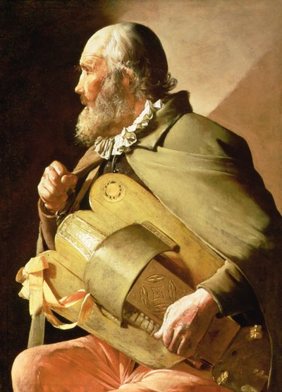 The Blind Hurdy Gurdy Player (olie på lærred) af Georges de La Tour