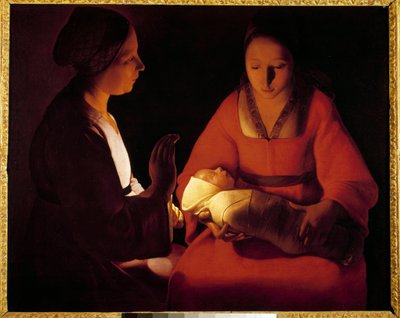 The New Born Child (The New Born Child). Maleri af Georges De La Tour (1593-1652) af Georges de La Tour
