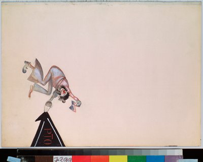 Forberedende indretning til operetten ""Girofle Girofla"" (Girofle-Girofla) af Charles Lecocq (1832-1918) (Scenedesign til operetten Girofle Giroflia, af Charles Lecocq) - Værk af Georgi Bogdanovich Yakulov (1884-1928), gouache på skrift af Georgy Bogdanovich Yakulov