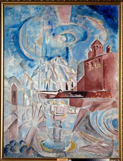 Fantaisie (Fantasy) - Maleri af Georgi Bogdanovich Yakulov (1884-1928) olie på lærred, omkring 1910, russisk kunst, 20. århundrede, futurisme - Statens kunstmuseum, Samara (Rusland) af Georgy Bogdanovich Yakulov