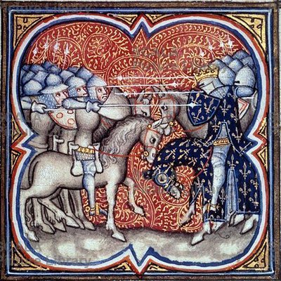 Charles Martel kæmper mod saracenerne ved Tours-Poitiers i 732, Great Chronicles of France (27408010460) af Georgia Levan Ramishvili from Tbilisi