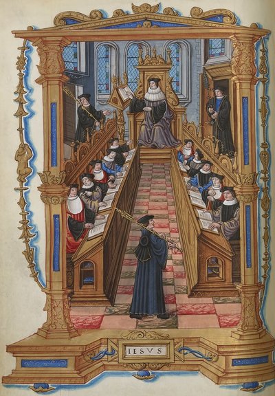 Læger på universitetet i Paris af Etienne Colaud, fra Chants Royaux, 1537 (42046662921) af Georgia Levan Ramishvili from Tbilisi