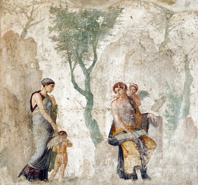 Eros bragt af Peitho til Afrodite, mens Anteros griner af, at han bliver straffet for at have valgt det forkerte mål, pompejansk fresko, ca. 25 f.v.t. (28298194699) af Georgia Levan Ramishvili from Tbilisi